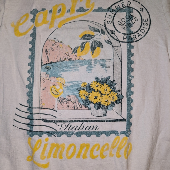 🍋🇮🇹 Capri Limoncello Italian Graphic White T-Shirt - Picture 5 of 9